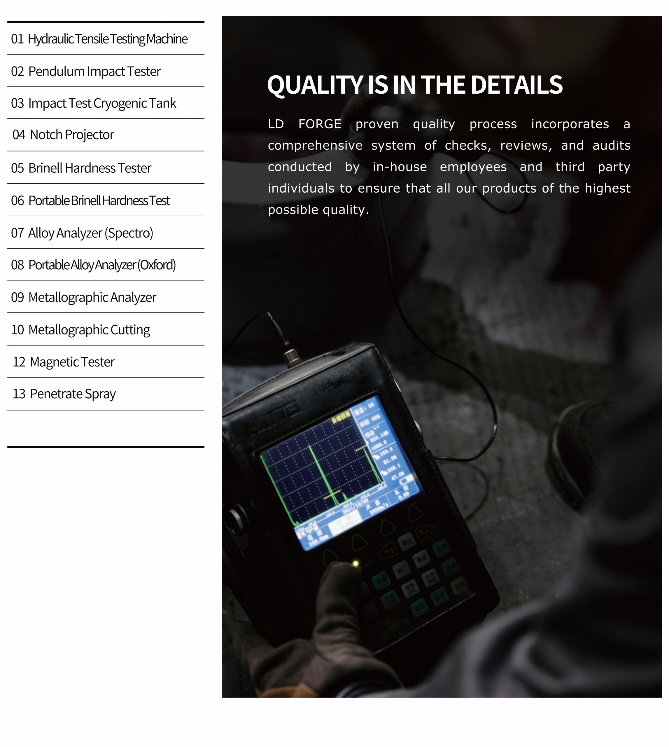 QUALITY CONTROL – LD FORGE